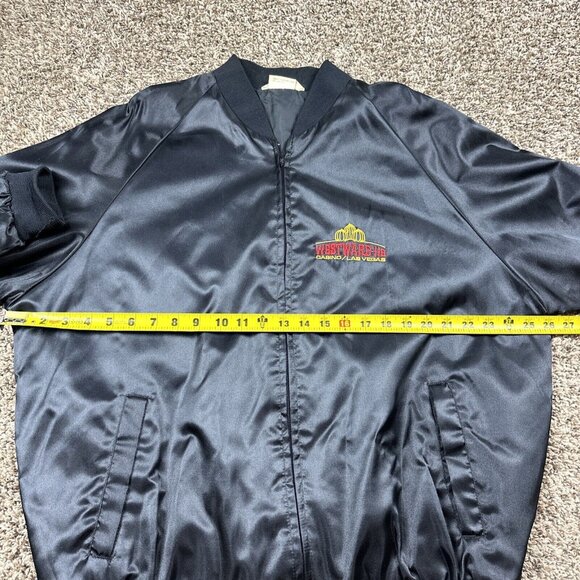 Vintage 80s 90s Westward HO Casino Mens Satin Bomber Jacket Heavily Embroidered - Picture 6 of 8